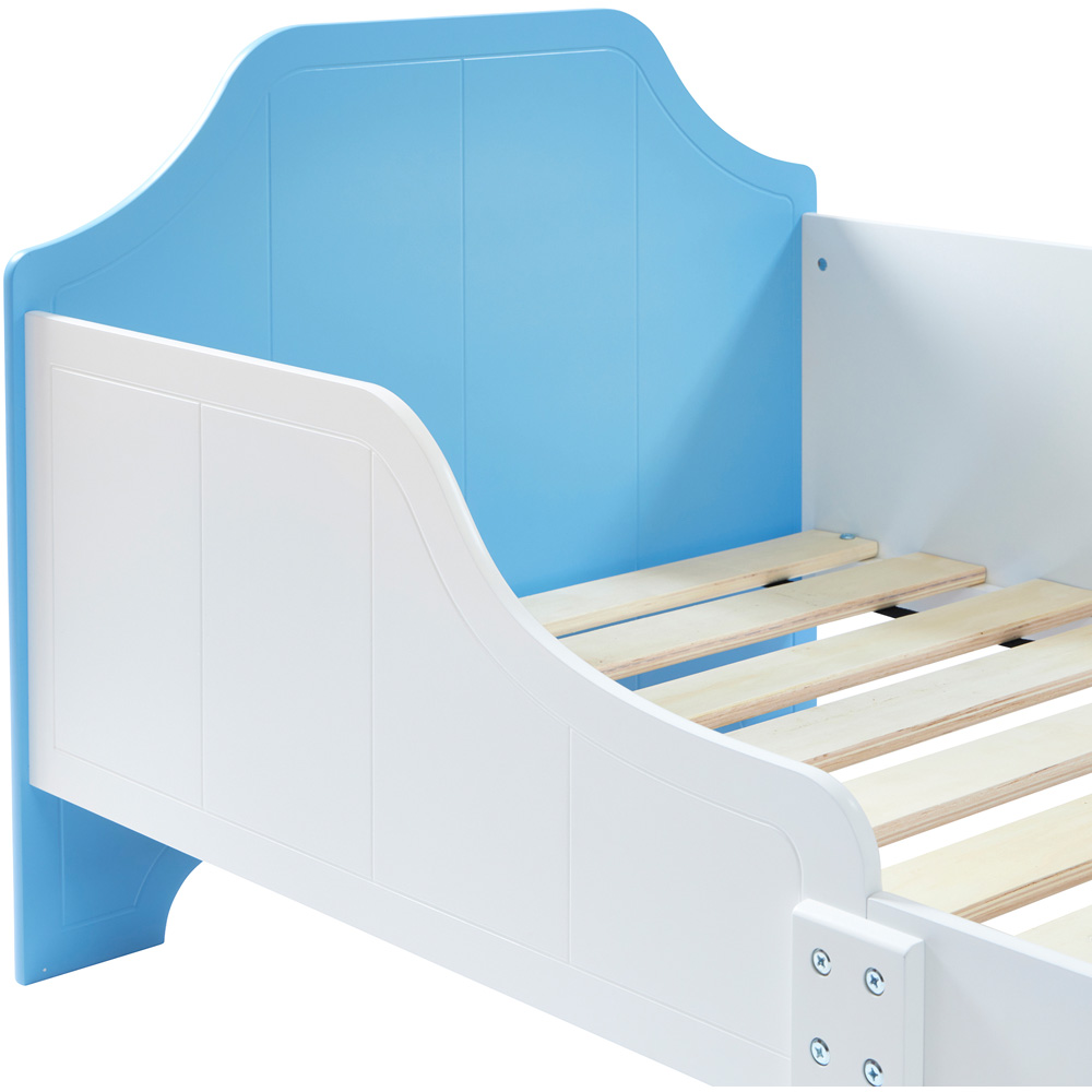 Liberty House Toys White and Blue Toddler Bed and Storage Unit Image 4