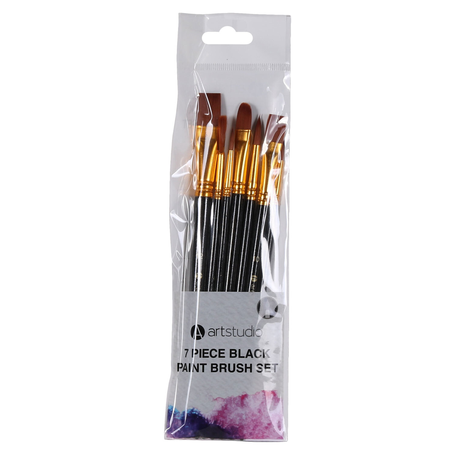 7-Piece Paint Brush Set - Black Image