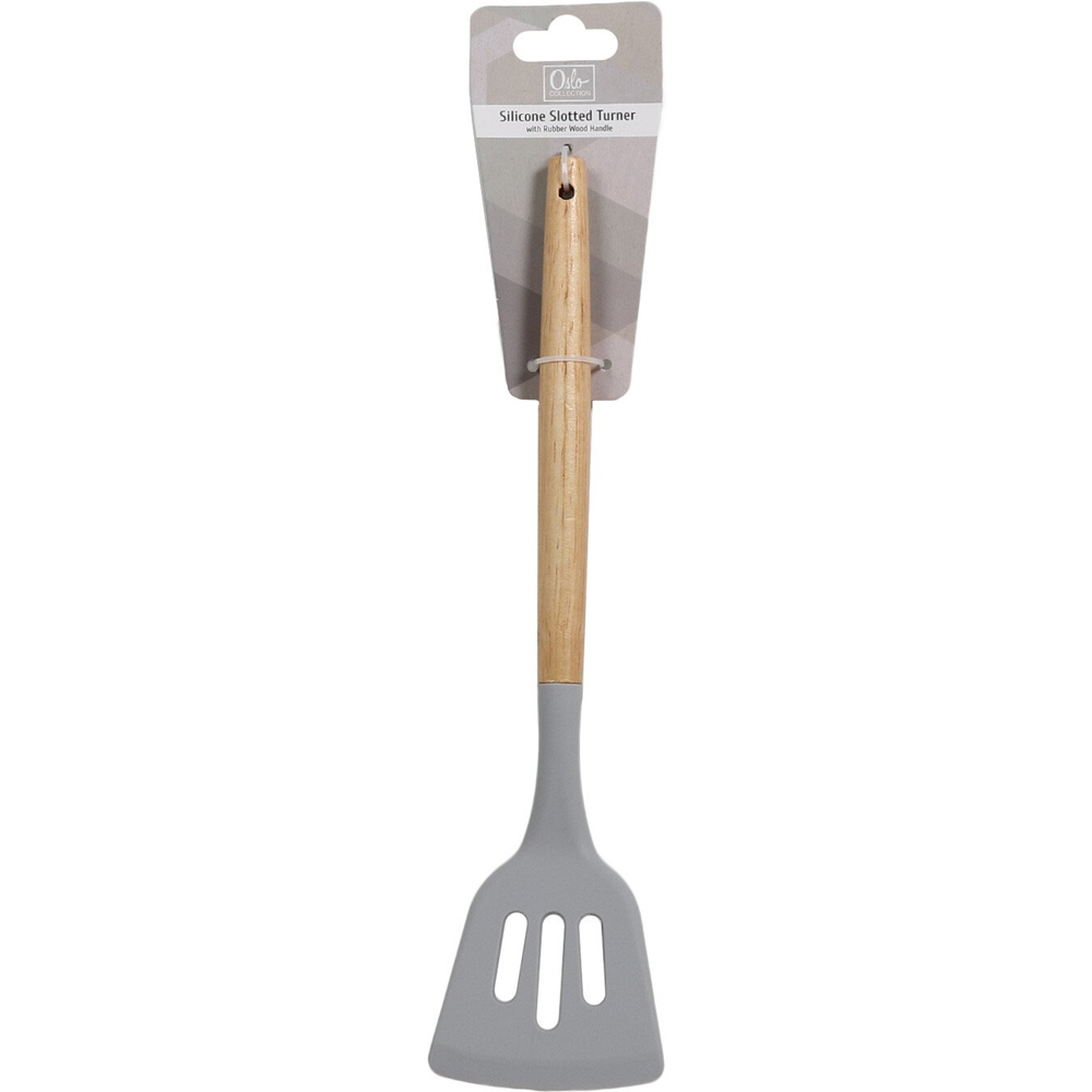 Oslo Grey Silicone Slotted Turner Image