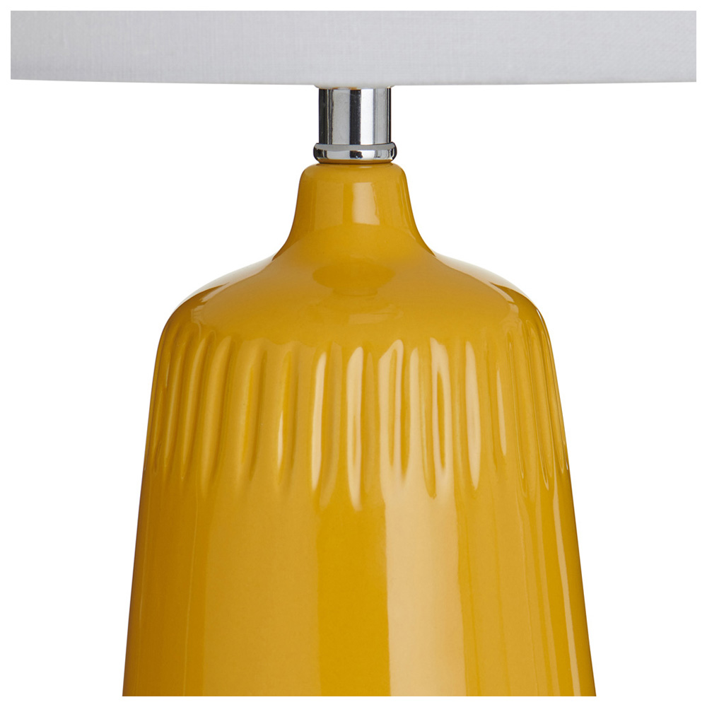 Wilko Ochre Ceramic Dash Table Lamp Image 3