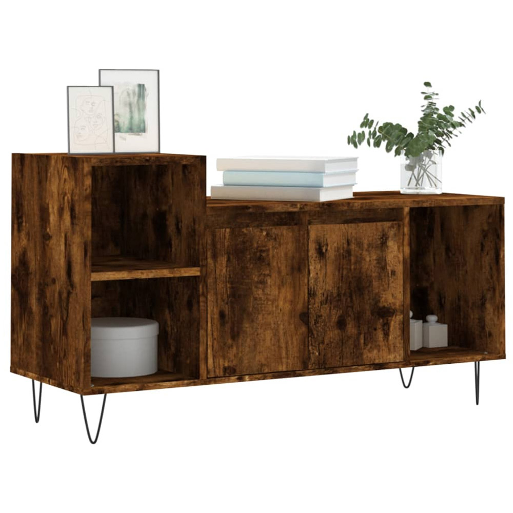 vidaXL 2 Door 3 Open Shelf Brown TV Cabinet Image 3