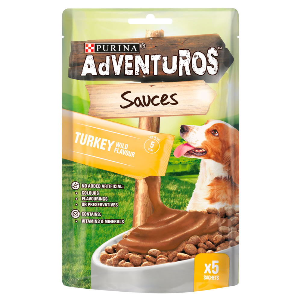 Purina Adventuros Sauces Wild Turkey Dog Treats 5 x 25g Image 1