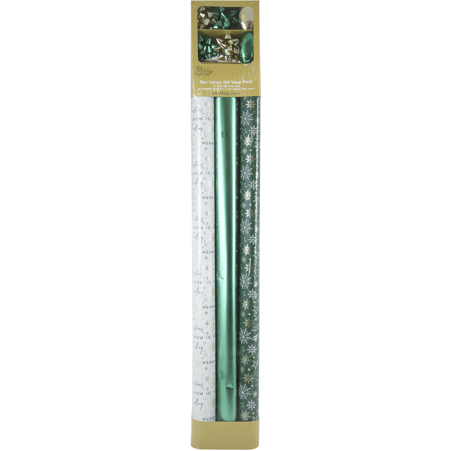 9 Piece Luxury Gift Wrap Pack - Emerald Image