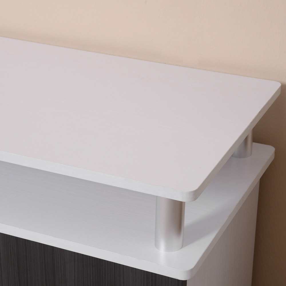 Portland 2 Door 3 Shelf White and Grey TV Cabinet Image 3