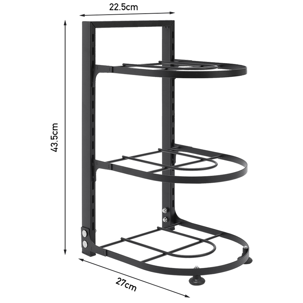 Living and Home 3 Tier Adjustable Kitchen Pot Pan Organiser Rack Image 8