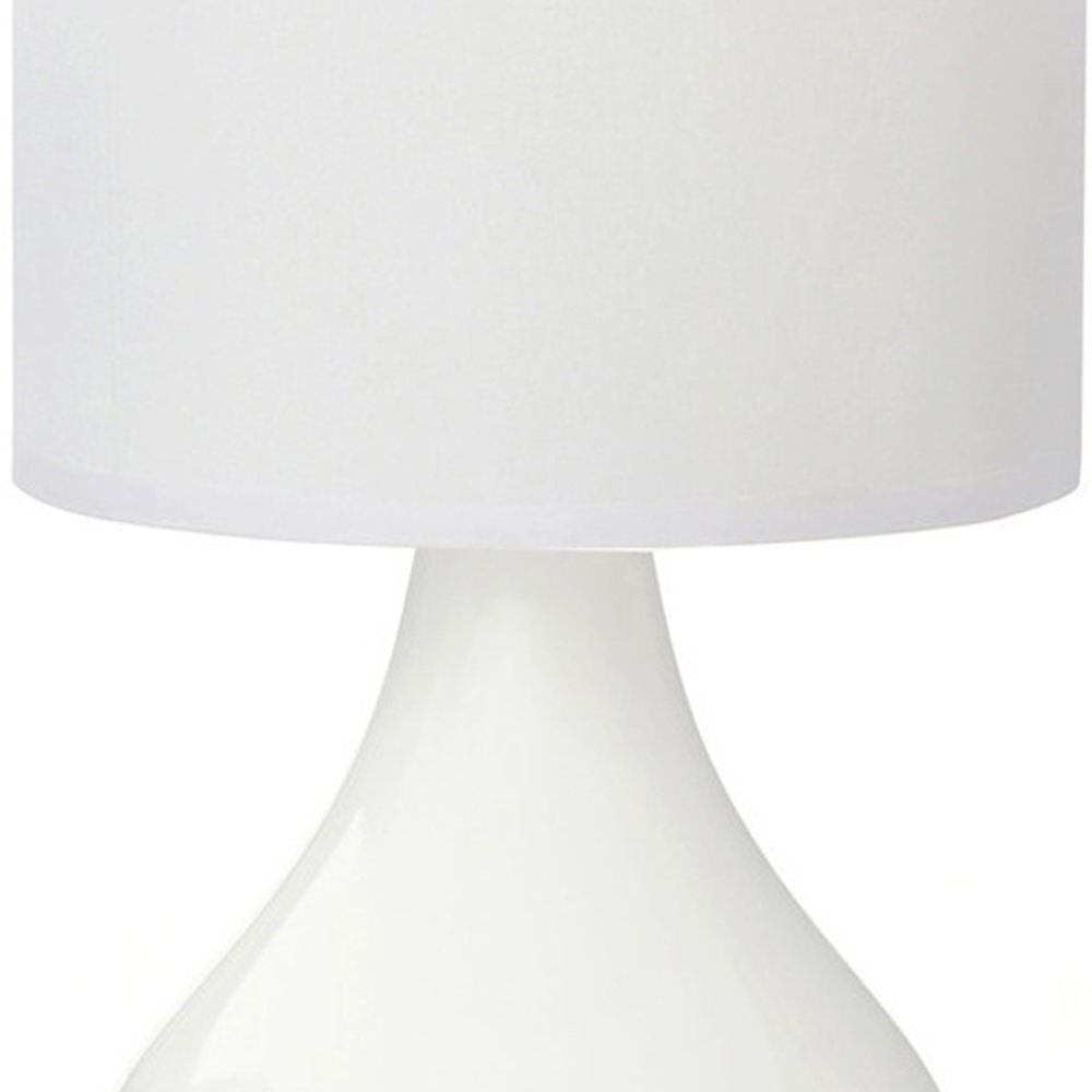 Premier Housewares Bulbus White Ceramic Large Table Lamp Image 6