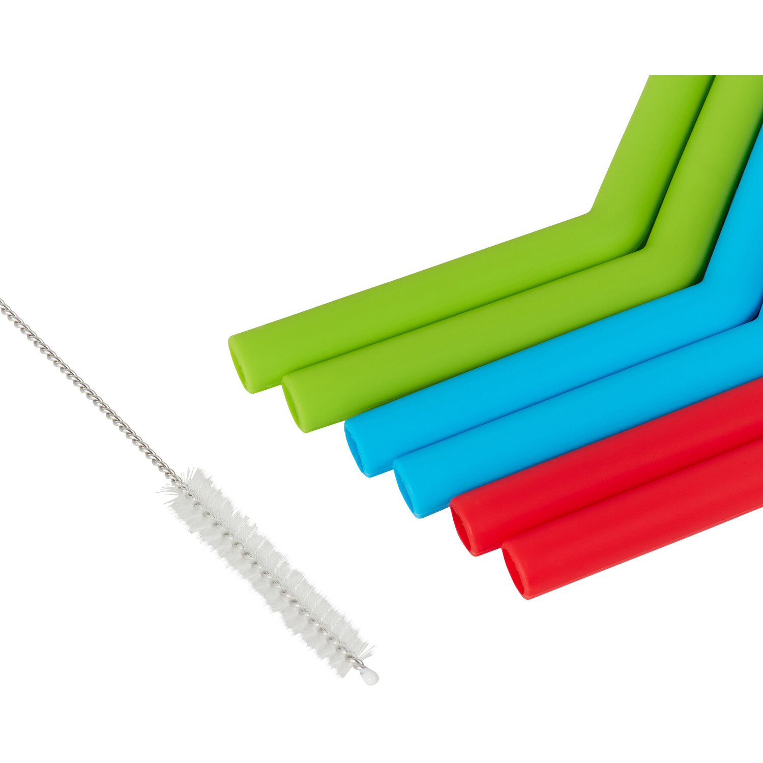 Pack of 6 Reusable Angled Silicone Straws Image 3