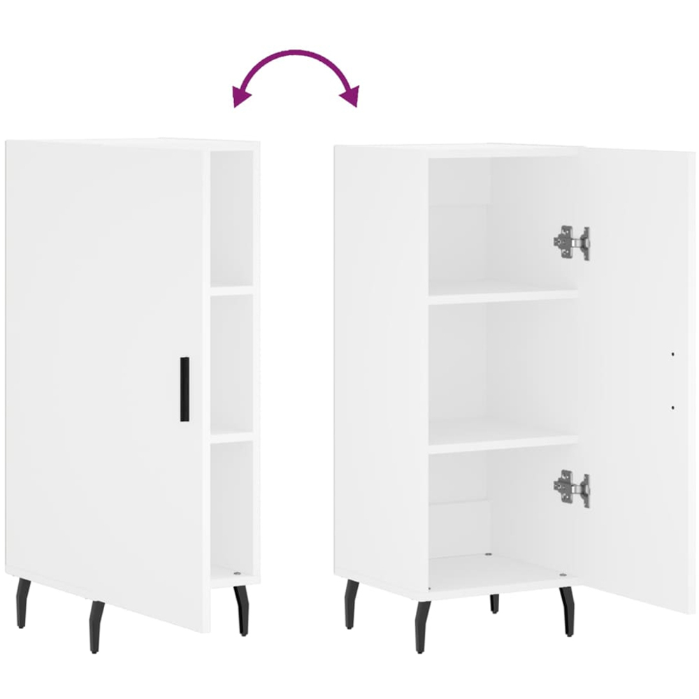 vidaXL Single Door White Sideboard Image 9