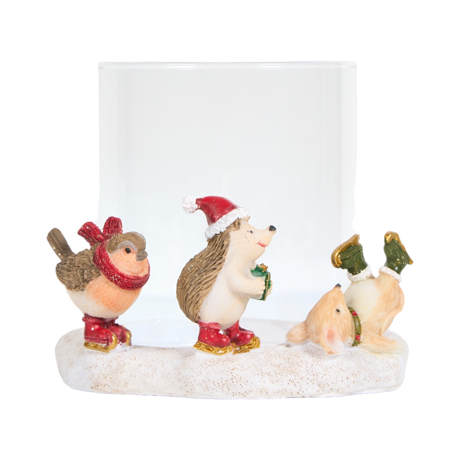 Ice Skating Candle Holder White Image 1