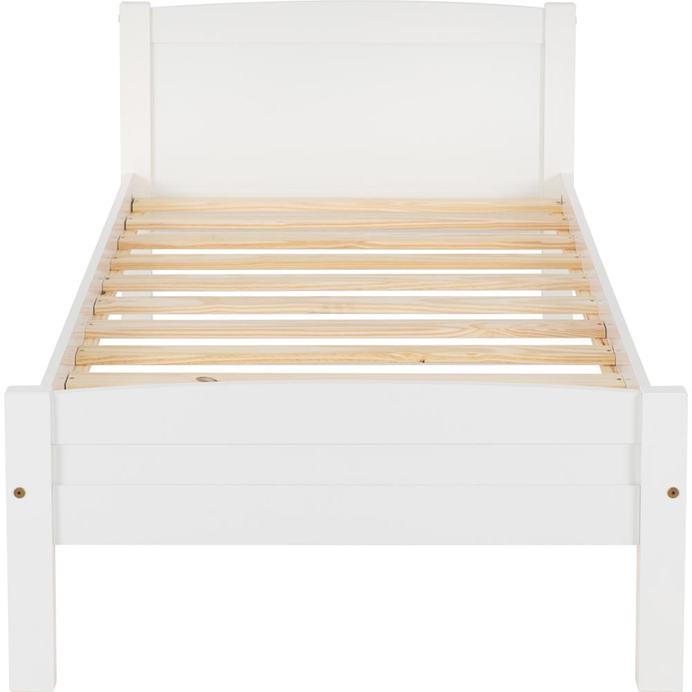Seconique Single Amber White Bed Frame Image 3