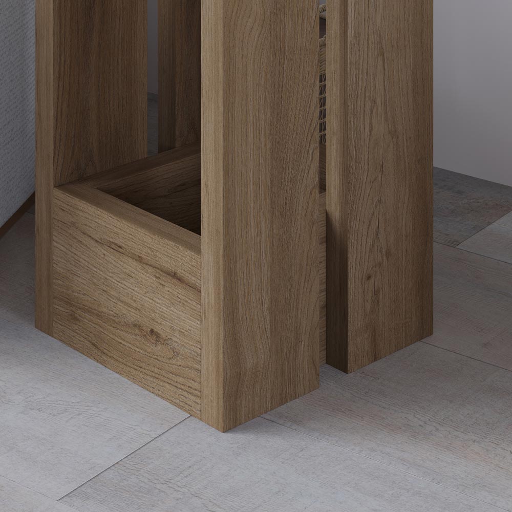 Decortie Tasos Single Shelf Dark Oak Effect Minimalist End Table Image 4