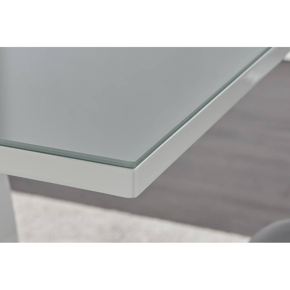 Furniturebox Lucia Valera 6 Seater Dining Set Grey Gloss White and Chrome Image 6