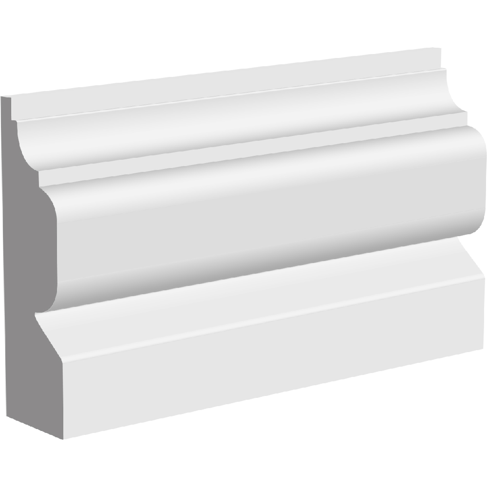 National Skirting White Torus II Primed Skirting Board 18mm 95 x 3040mm Image 1