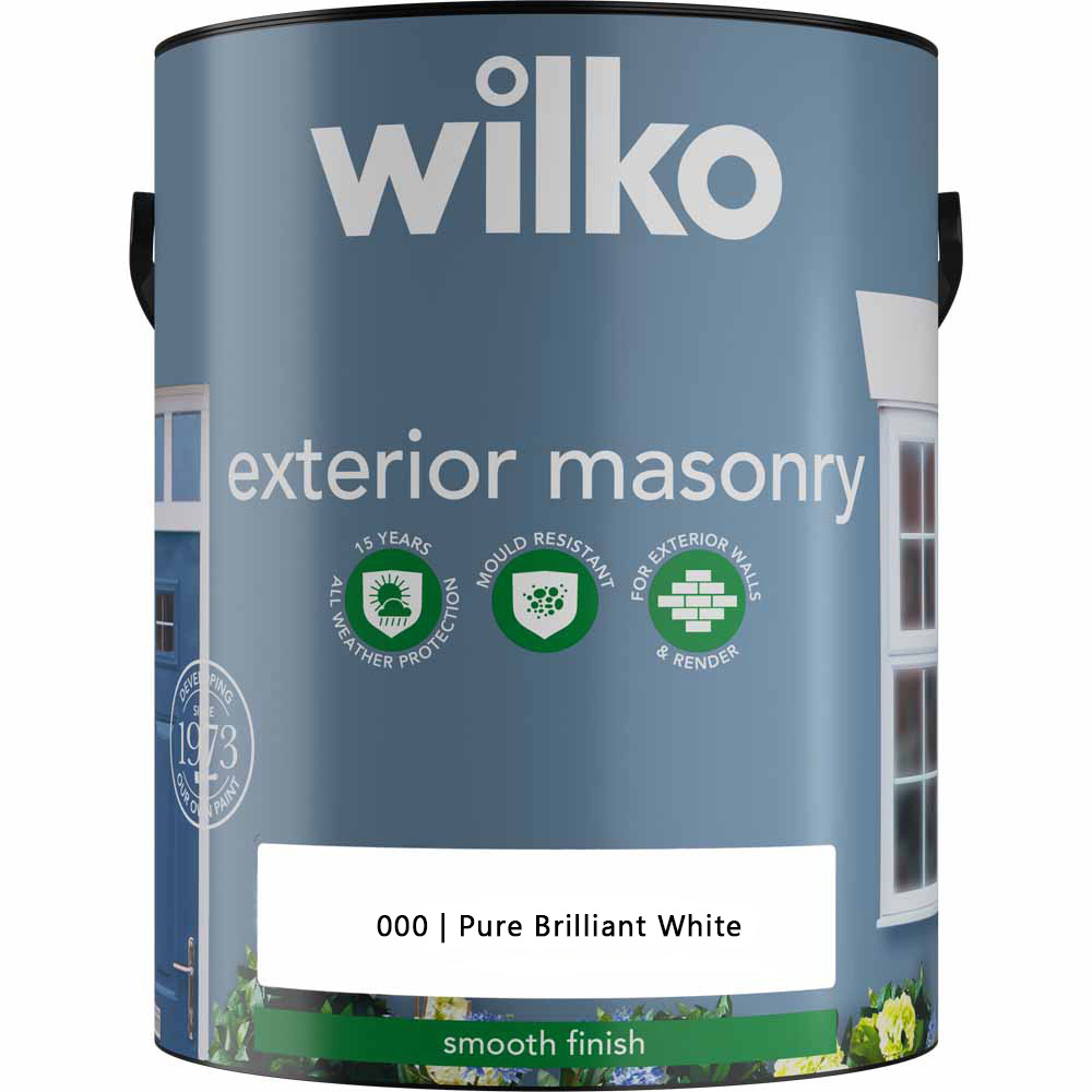 Wilko Pure Brilliant White Smooth Masonry Paint 5L Image 2