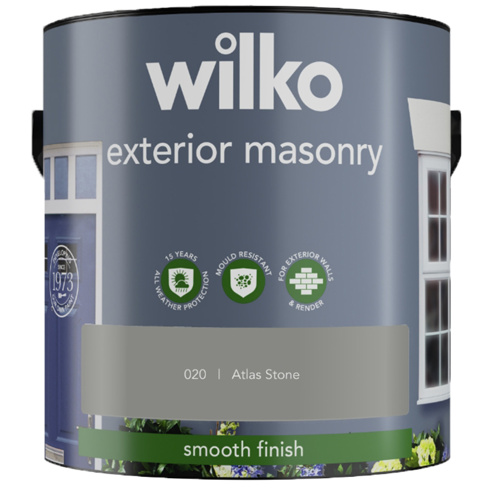 Wilko Atlas Stone Smooth Finish Masonry Paint 2.5L Image 2