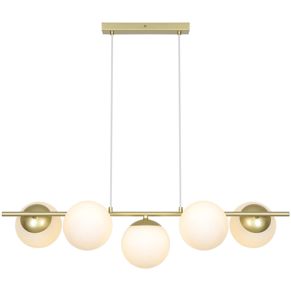 Nordlux Lilly 5-Spot Brass Pendant Light Image 1
