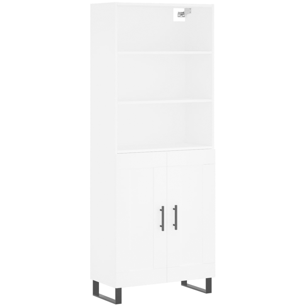 vidaXL 2 Door 3 Shelf White Highboard Image 2