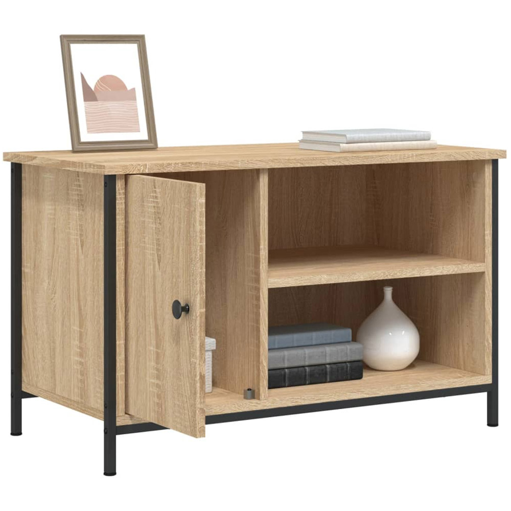 vidaXL Single Door 2 Open Shelf Sonoma Oak TV Cabinet Image 4