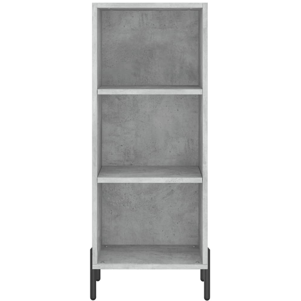 vidaXL Single Door 3 Shelf Concrete Grey Highboard with Black Handle Image 6