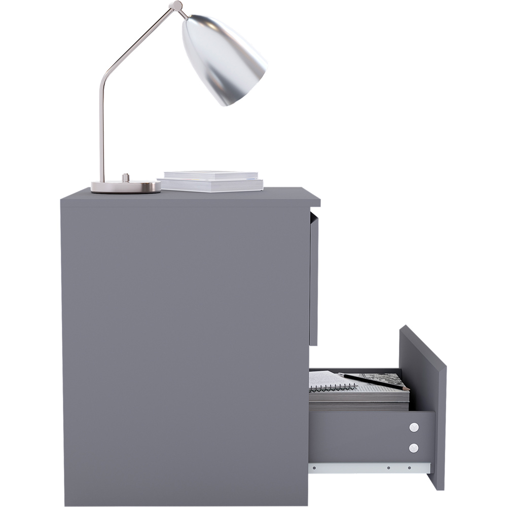 Vida Designs Denver 2 Drawer Grey Bedside Table Image 7