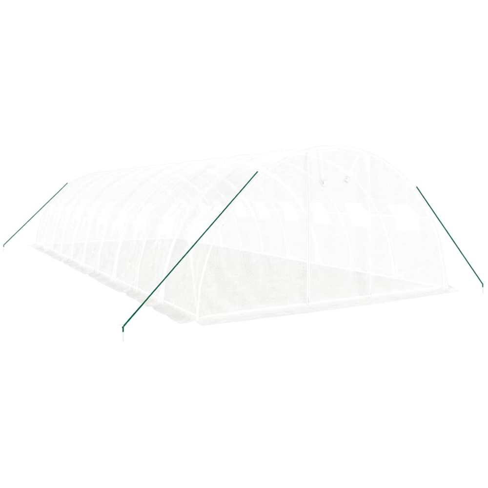 vidaXL White Polyethylene Galvanised Steel Frame 32.8 x 13.1ft Greenhouse Image 2