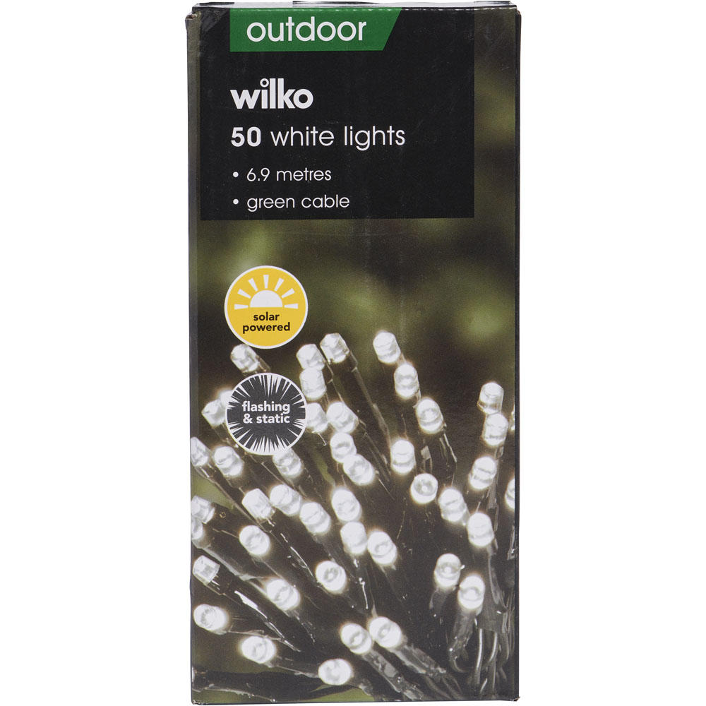 Wilko 50 White LED Solar String Lights Image 3