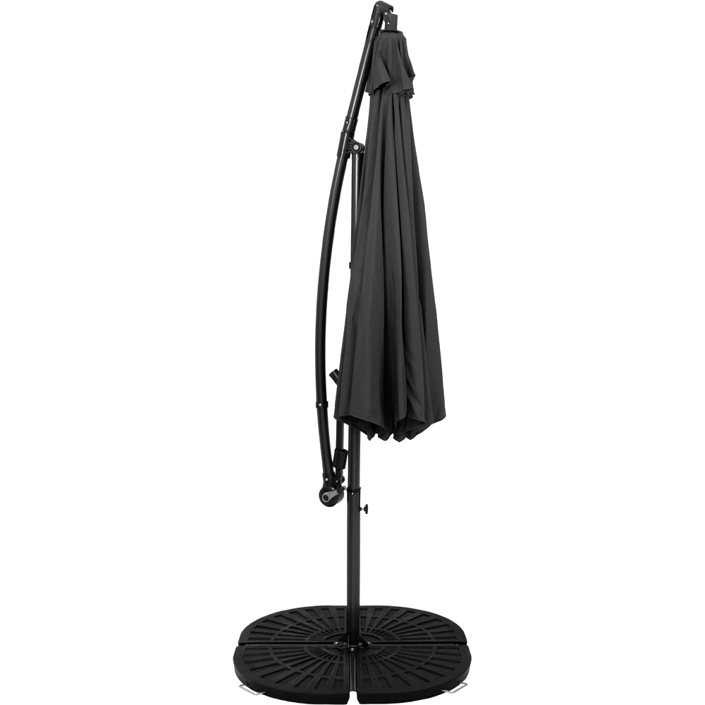 MonsterShop Grey Cantilever Parasol with Full Fan Base 3m Image 3