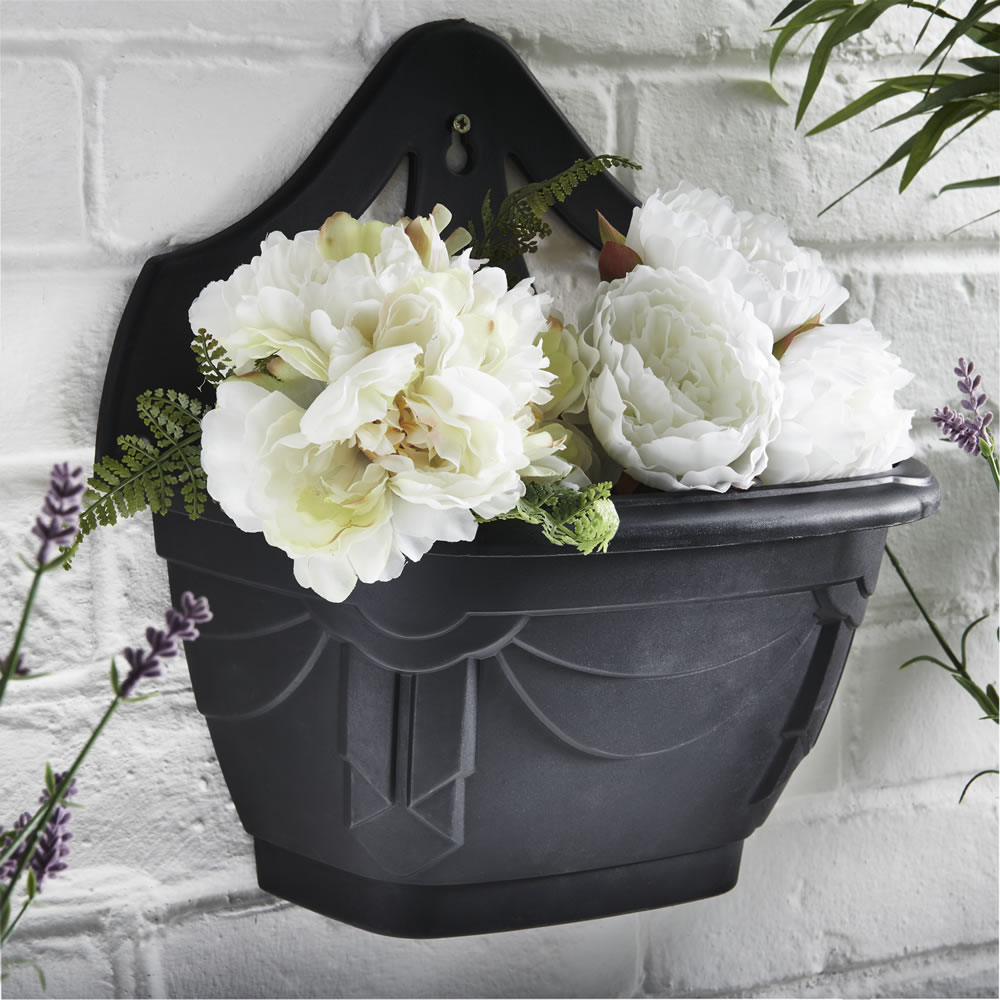 Wilko Black Wall Planter 32cm Image 1