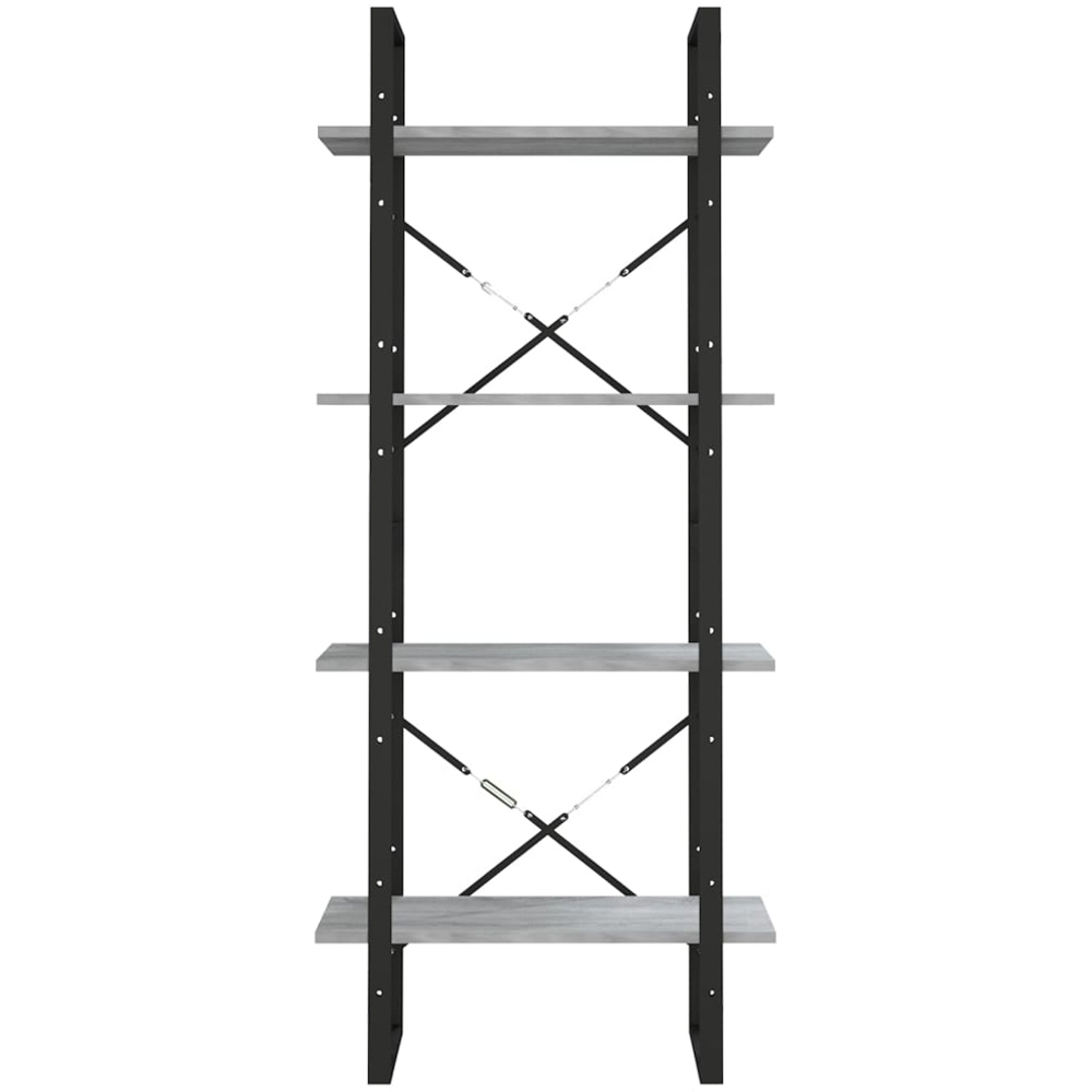 vidaXL 4 Shelf Grey Sonoma Industrial Style Bookcase Image 5