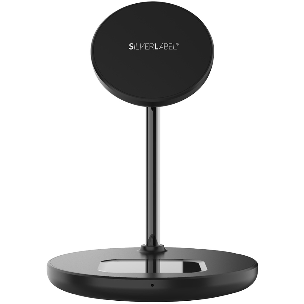 SilverLabel 2-in-1 Black Wireless Charging Stand Image 6