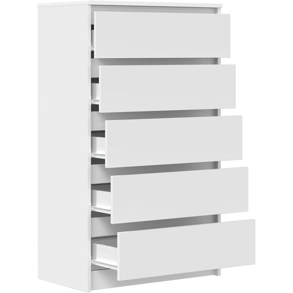 vidaXL 5 Drawer White Chest of Drawers Image 3