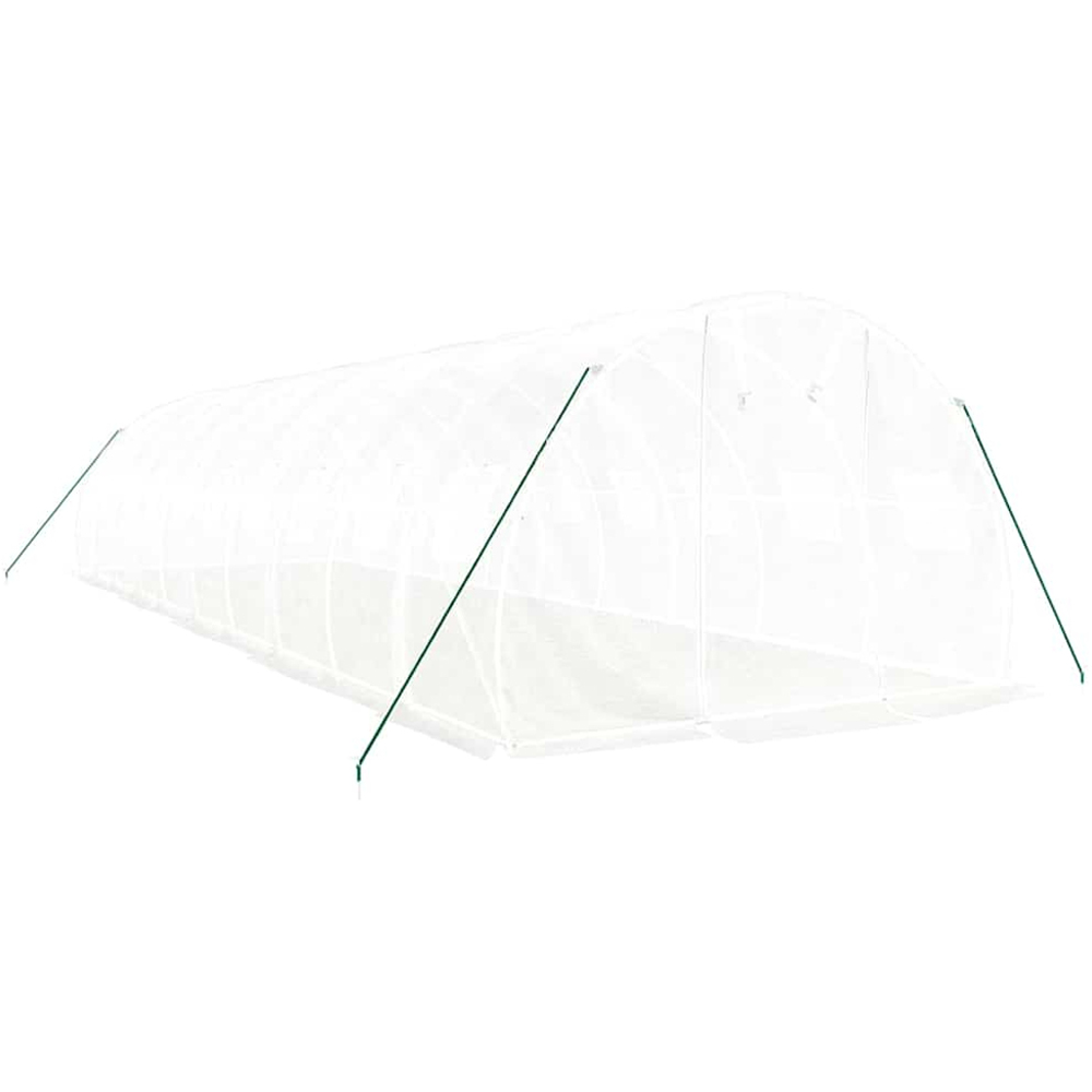 vidaXL White Polyethylene Galvanised Steel Frame 32.8 x 9.8ft Greenhouse Image 2