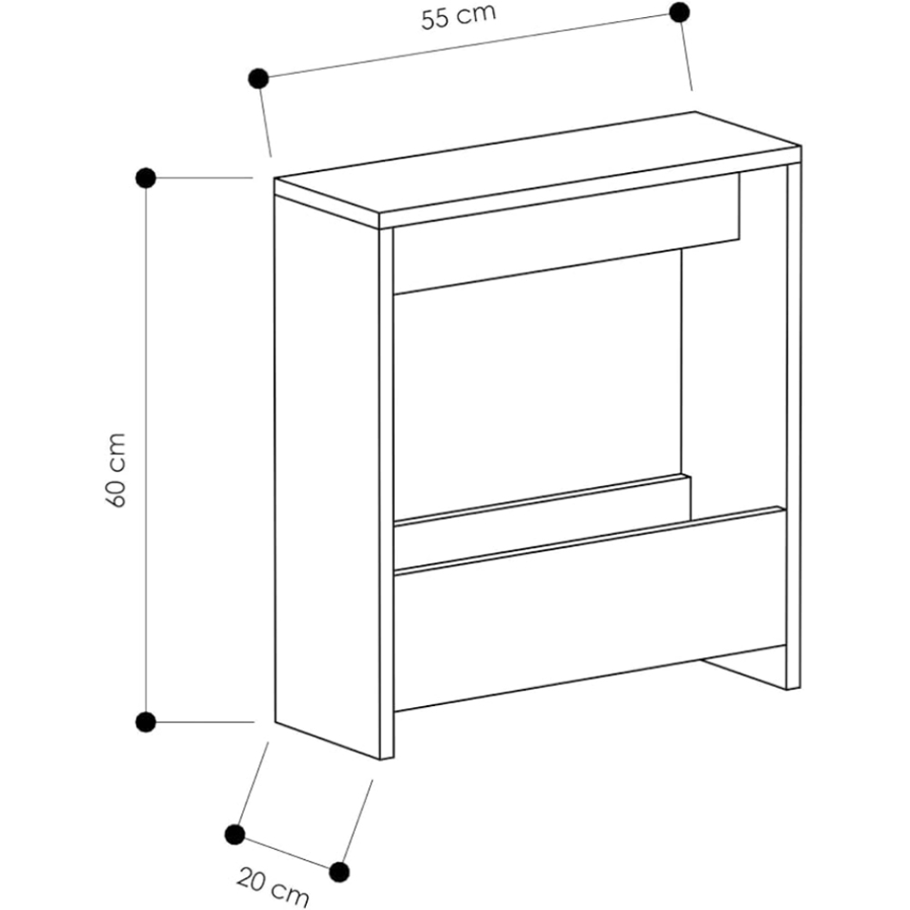 Shefa Line Focus Single Shelf Wotan Oak Slim Side Table Image 8
