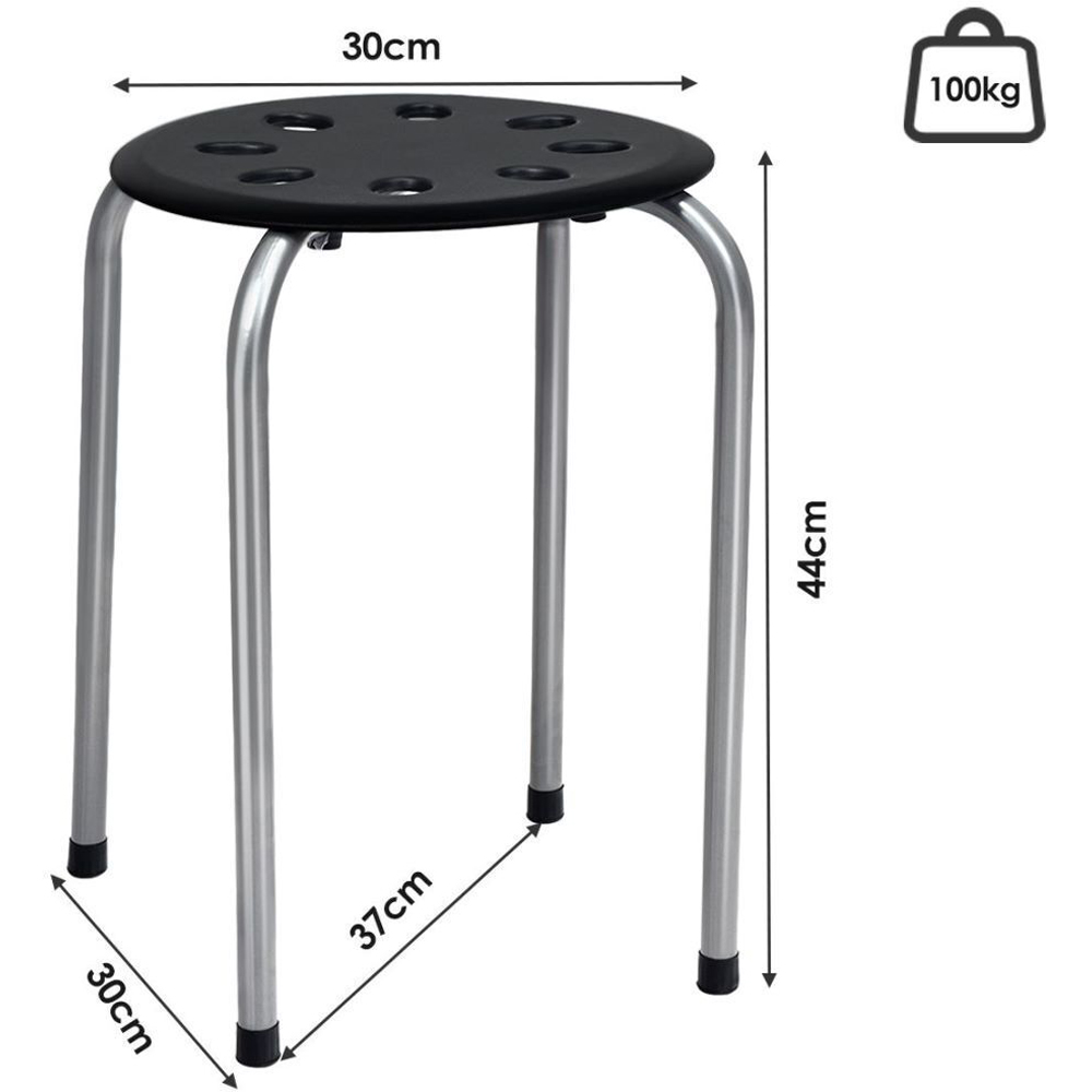 Costway Set of 6 Grey Stackable Dining Chairs Image 9