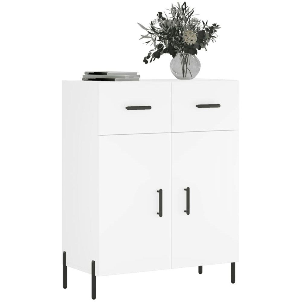 vidaXL 2 Door 2 Drawer White Sideboard Image 3