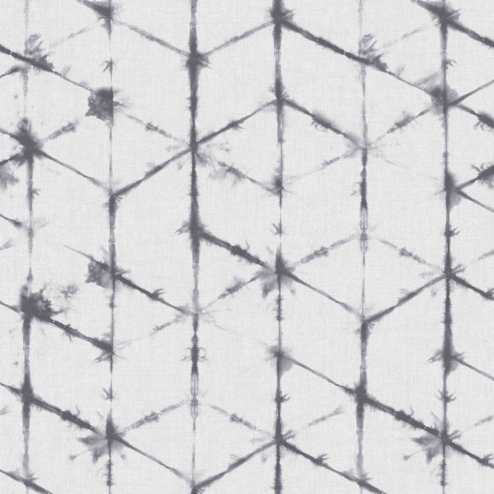 Fresco Tie-Dye Geometric Monochrome Wallpaper Image 1