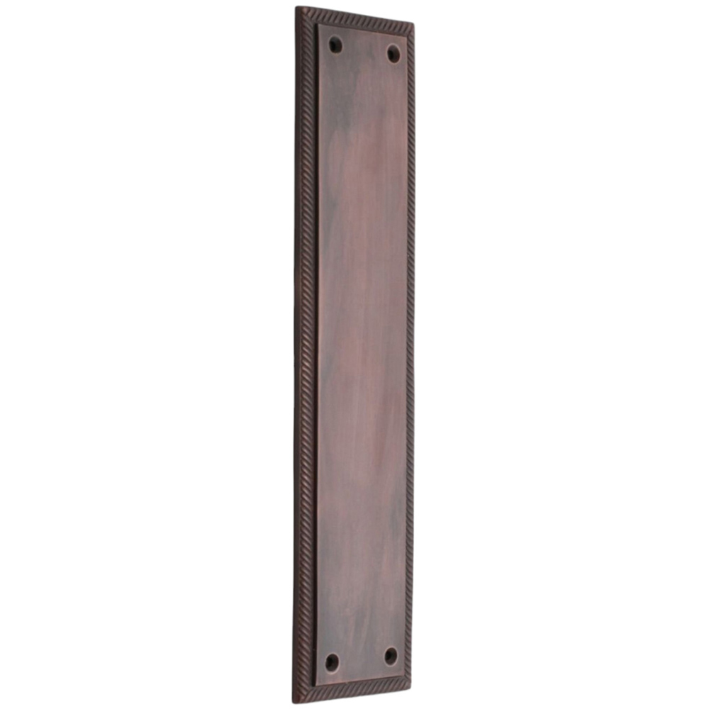 Spira Brass Georgian Plain Square Aged Bronze Finger Plush Plate 300mm Image 1