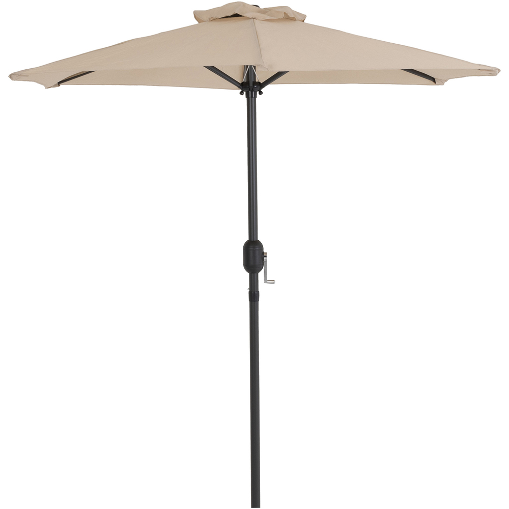 Charles Bentley Beige Metal Crank Parasol 2m Image 1