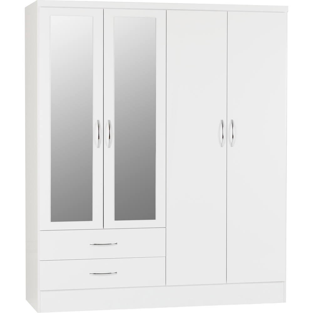 Seconique Nevada White Gloss 4 Piece Bedroom Furniture Set Image 4