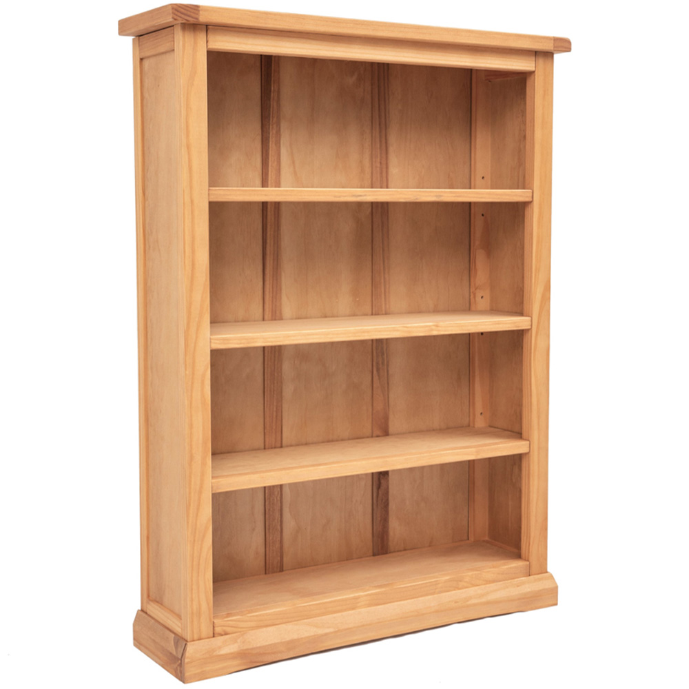 Lucca 4 Shelf Waxed Wide Bookcase Image 3