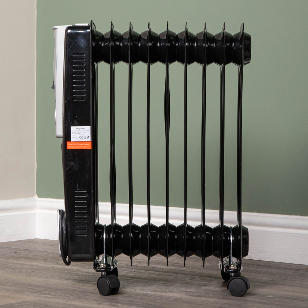Samuel Alexander 9 Fin Black Slimline Oil Filled Heater Radiator 2000W Image 5