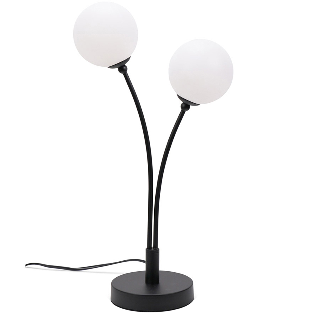 ValueLights Velika 2 Way Opaque Globe Black LED Table Lamp Image 1