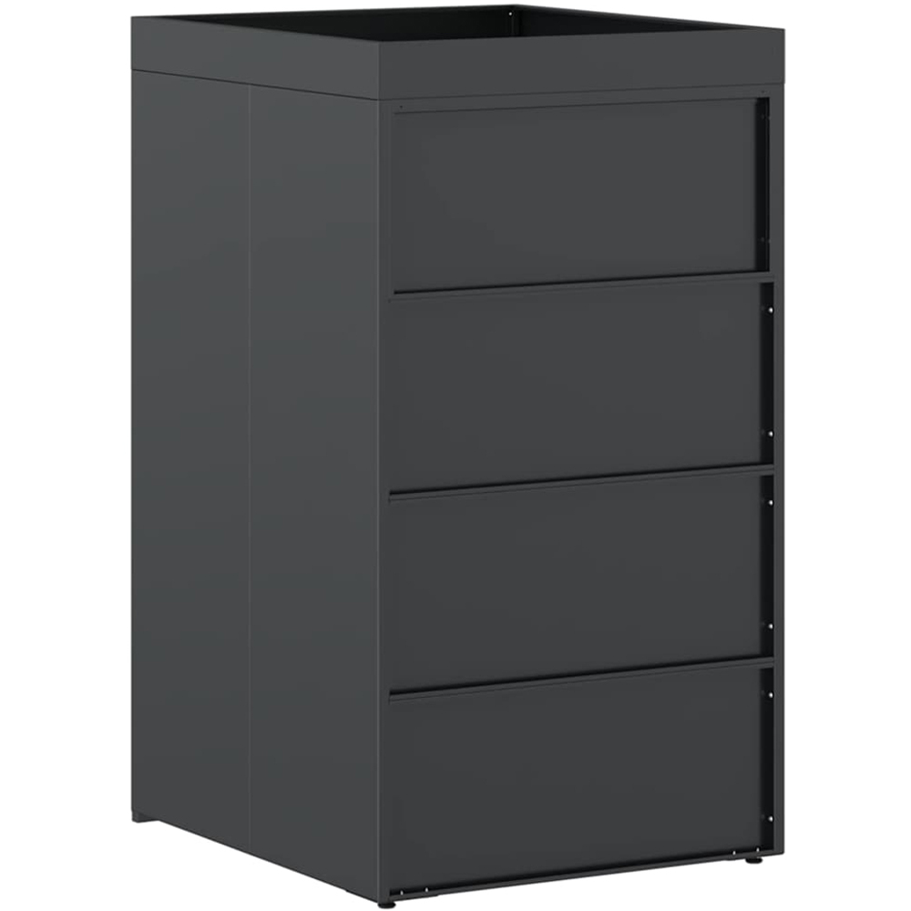 vidaXL Anthracite and Brown Wheelie Bin Storage Shed with Planter Roof Image 4