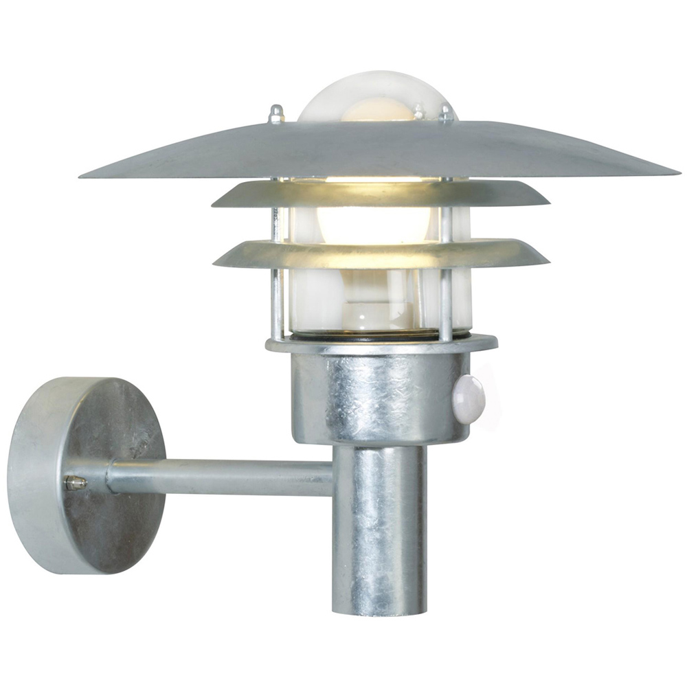 Nordlux Lonstrup 32 Galvanized Outdoor Sensor Wall Light Image 1