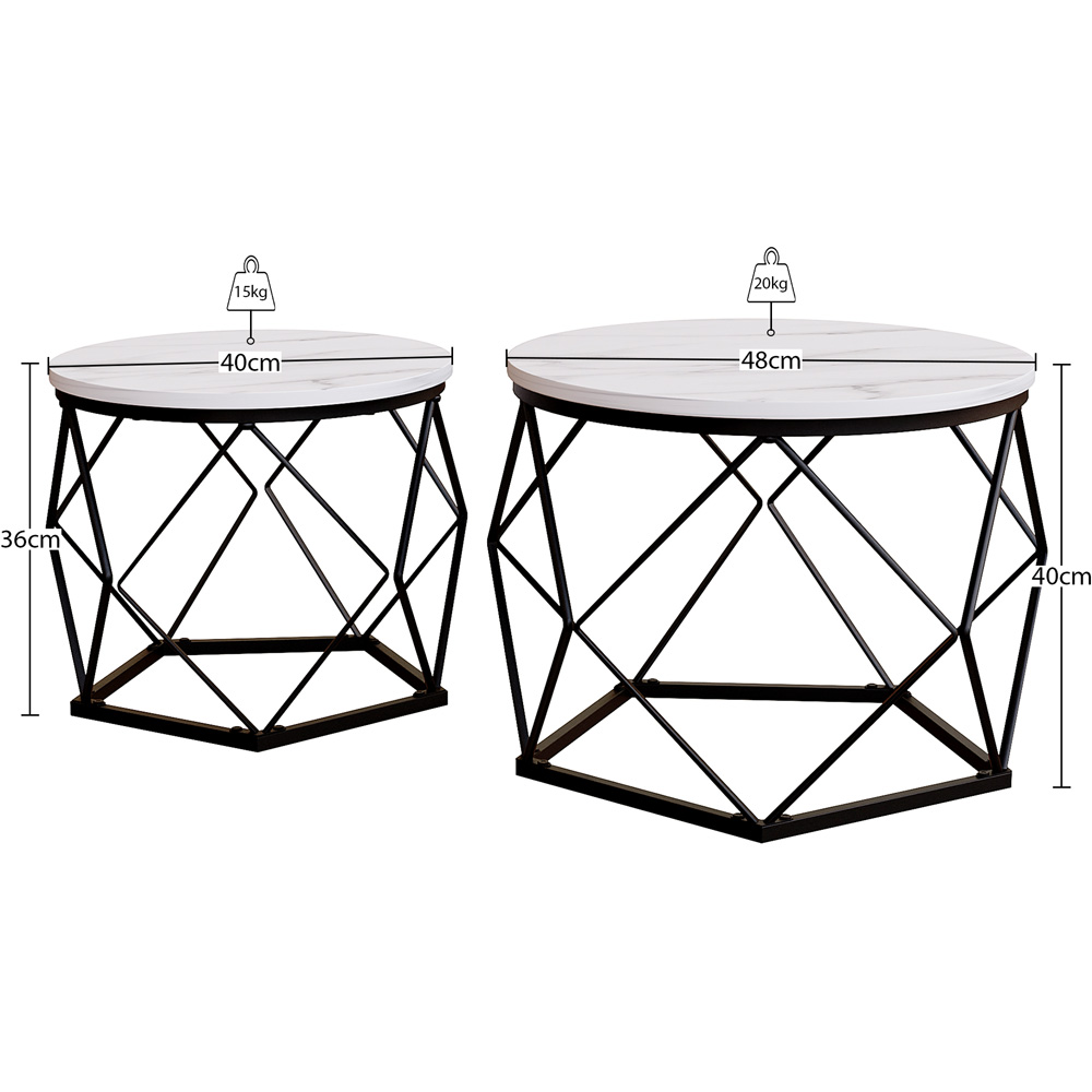 Vida Designs Brooklyn Marble Nest of Tables Set of 2 Image 9