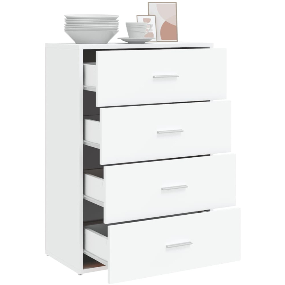 vidaXL 4 Drawer White Sideboard Image 3
