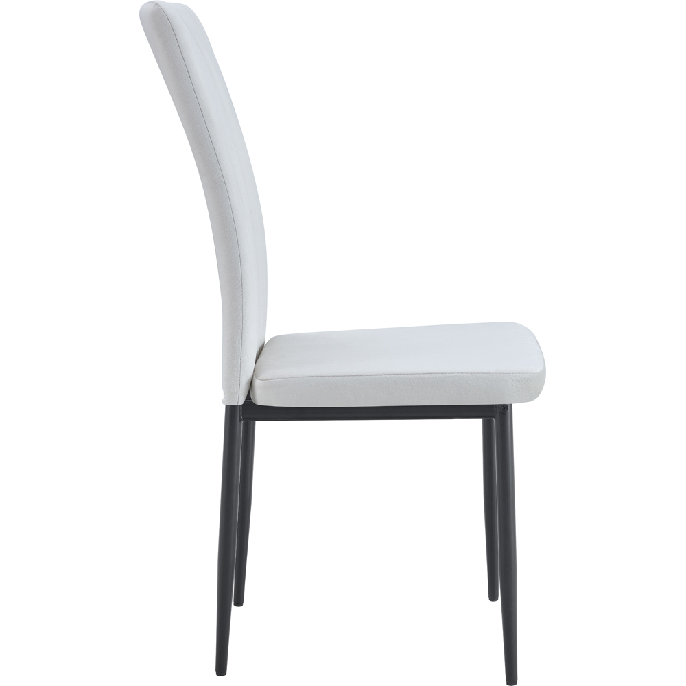 Elle Set of 6 Beige Velvet Effect Plush Padded Upholstered Dining Chair Image 4