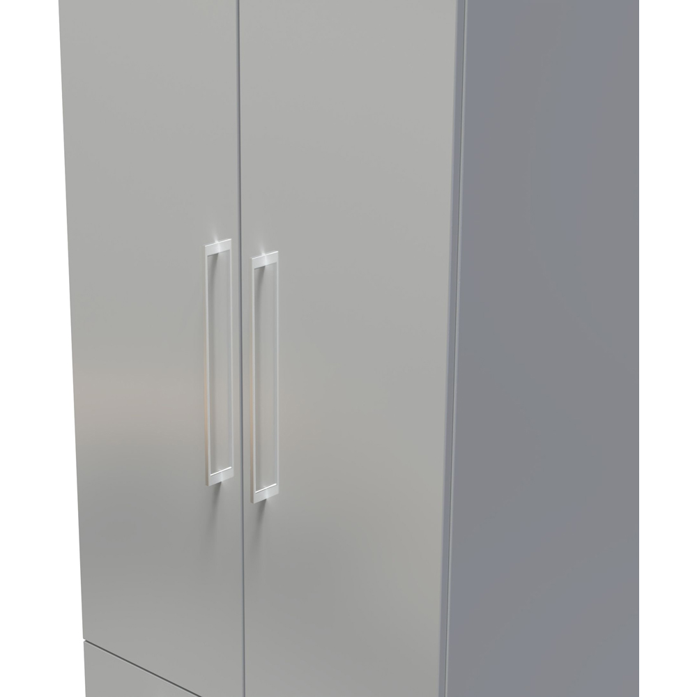 Crowndale Worcester 2 Door 2 Drawer Uniform Grey and Dusk Grey Wardrobe Ready Assembled Image 5