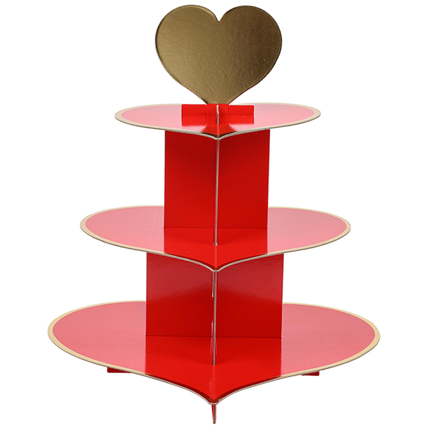 Heart 3 Tier Cake Stand - Red Image 1