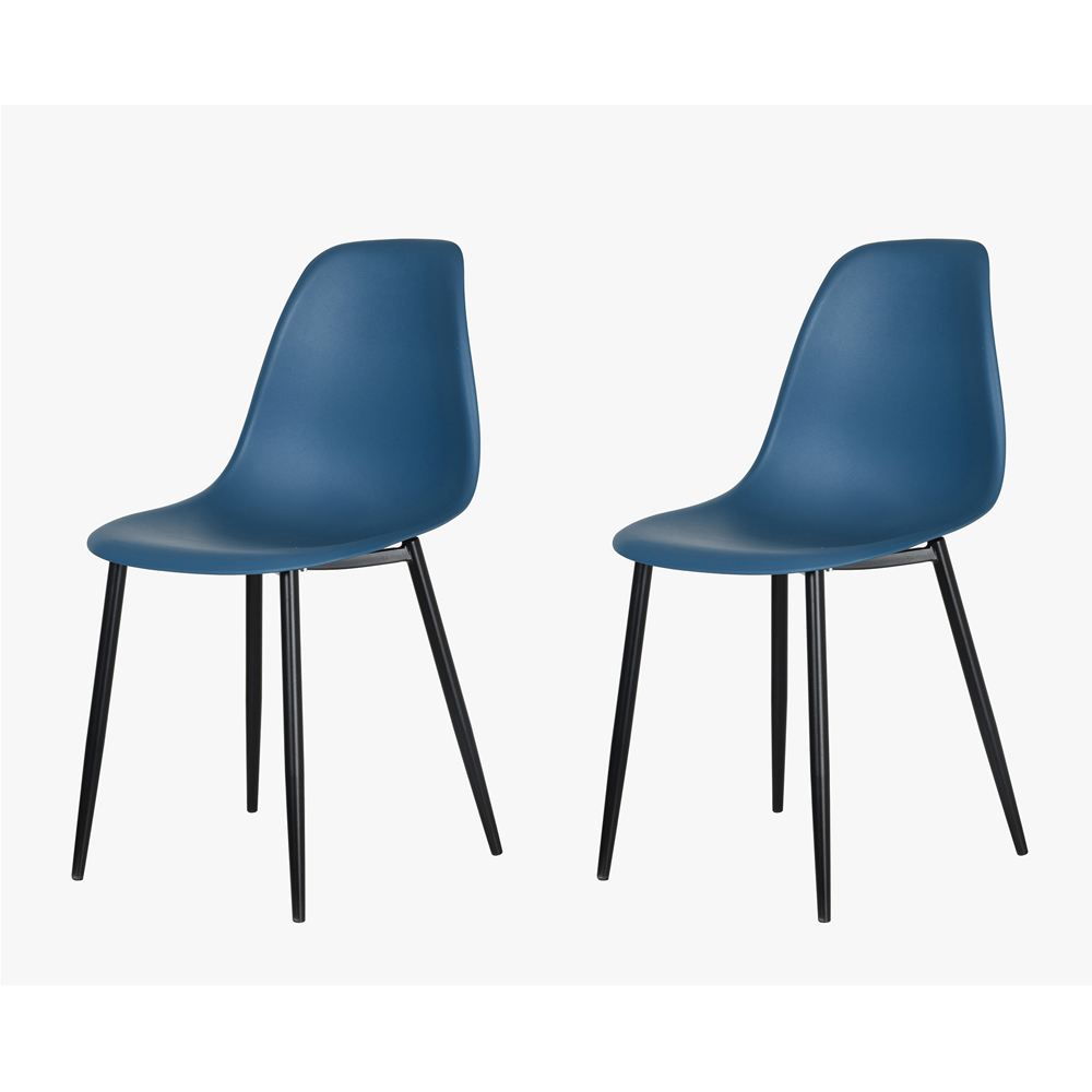 Core Products Aspen Set of 2 Blue and Black Curved Dining Chair Image 4